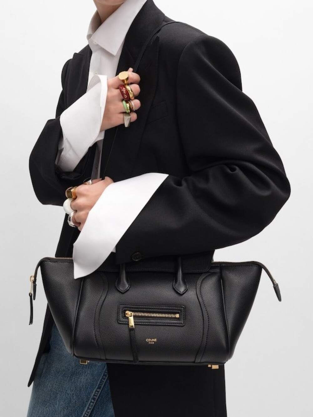 Brand NEW!! CELINE LITTLE LUGGAGE IN GRAINED CALFSKIN Black MSRP $3990 USD W/COA - Picture 6 of 16